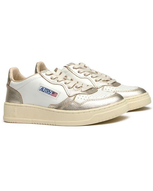 Autry White Medalist Low Trainers