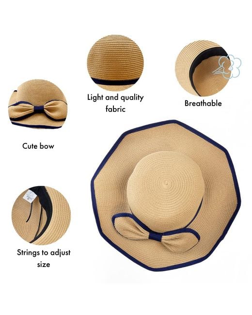 Woodland Leathers Orange Ladies Wide Brim Foldable Sun Hat Adjustable Summer Beach Hat