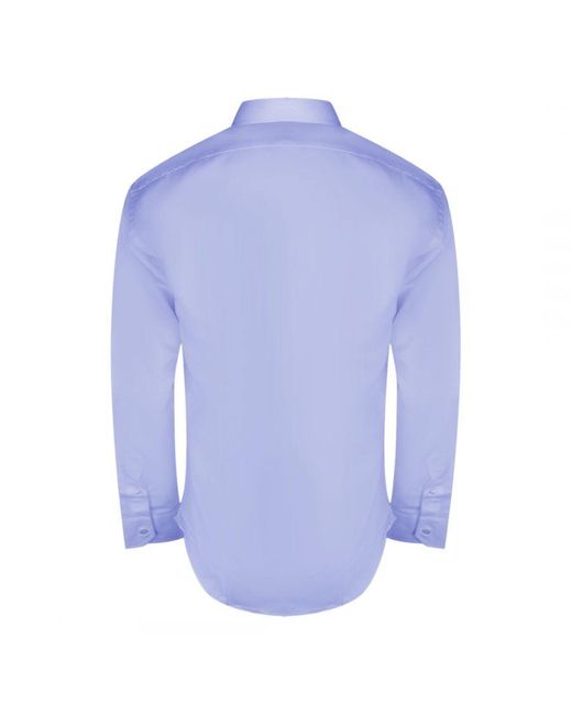 Aquascutum Blue Plain Branded Logo Long Sleeve Shirt Cotton for men