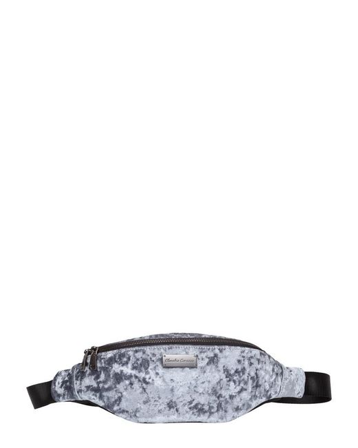 Claudia Canova White Velour Cross Body Bum Bag