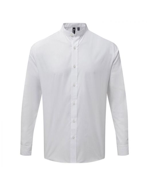 PREMIER White Grandad Collar Long-Sleeved Shirt () for men