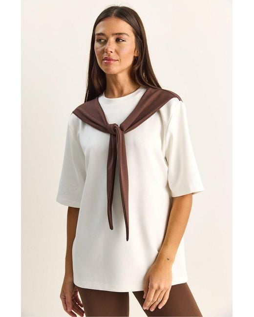 Bianco Lucci Natural Elastane T-Shirt