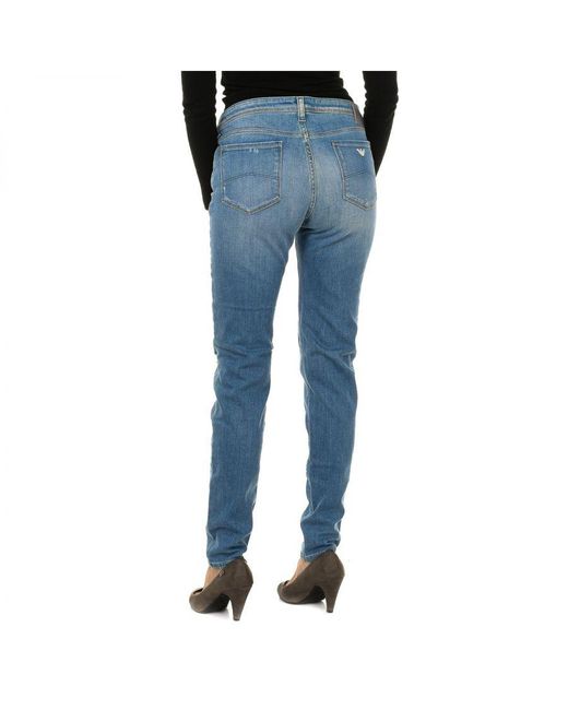 Armani Lange Broek Jeans in het Blue voor heren