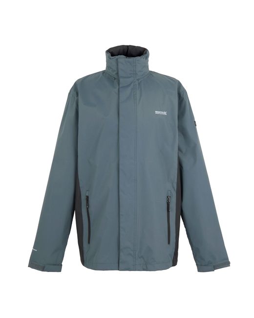 Regatta Blue Great Outdoors Outdoor Classic Matt Hooded Waterproof Jacket (Stormy Weather/Ash) for men