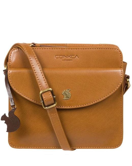 Conkca 'Magda' Dark Leather Cross Body Bag in Brown Lyst UK