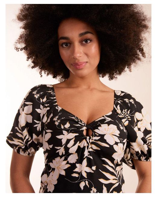 Blue Vanilla White Ring Detail Milkmaid Mini Dress