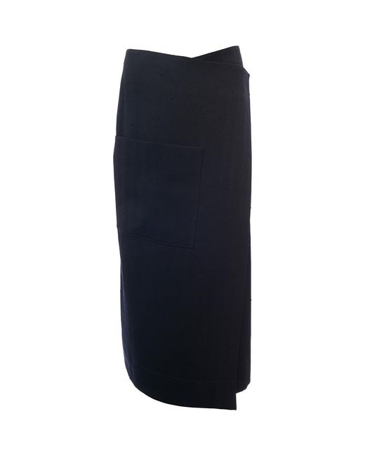 Raey Blue Patch Pocket Wrap Skirt