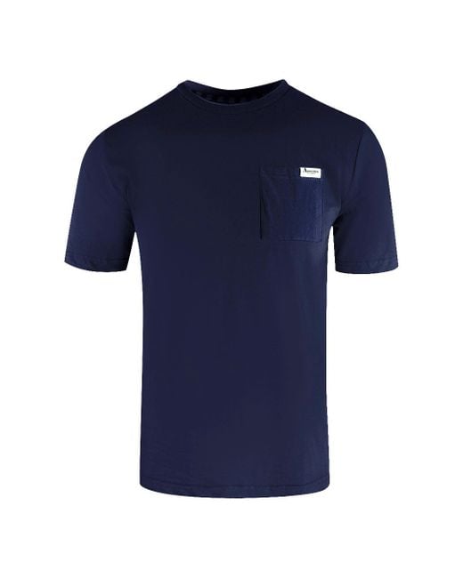 Aquascutum Blue Active Small Pocket T-Shirt Cotton for men