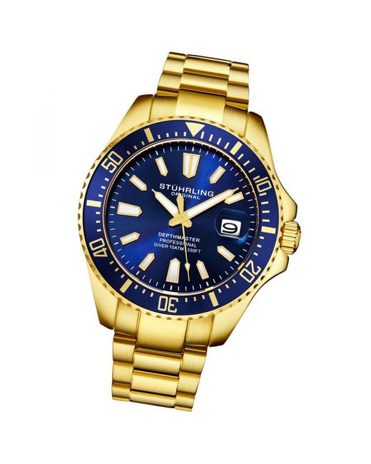 Stuhrling Metallic And Depthmaster Quartz 42Mm for men