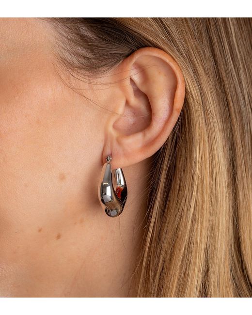 The Jewellery Stockroom Metallic Stainless Steel Chunky V Shaped Creole Earrings