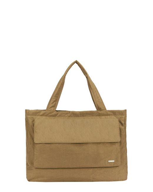 Smith & Canova Brown Oversized Landscape Nylon Tote