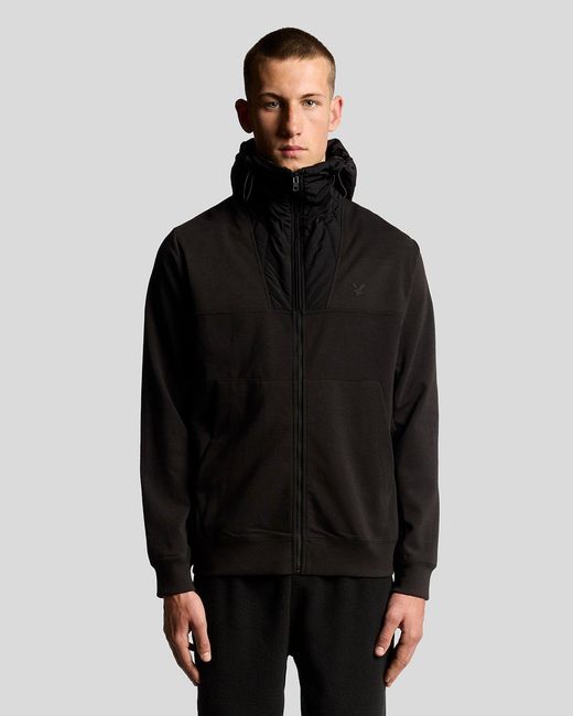 Lyle & Scott Black Panelled Hybrid Jacket for men
