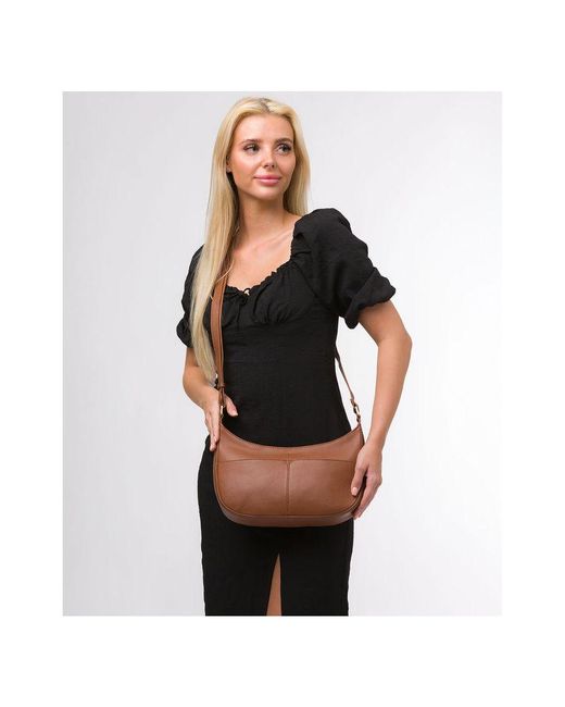Cultured London Brown 'Carli' Leather Cross Body Bag