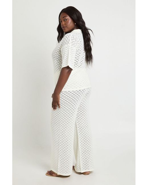 Boohoo Natural Plus Knitted Beach Trouser