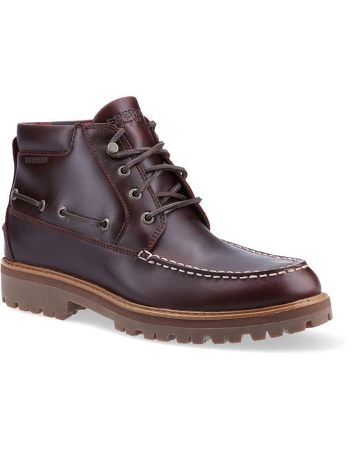 Sperry Top-Sider Brown Authentic Original Lug Chukka Leather Amaretto Boots for men