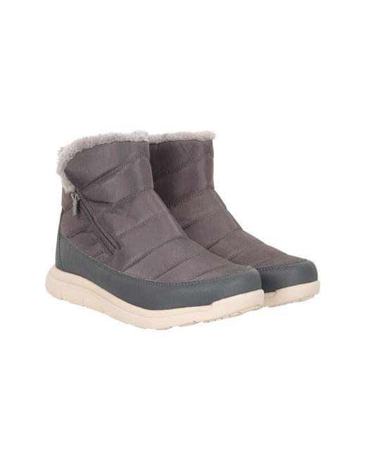 Mountain Warehouse Gray 'Boston' Boots Fleece Lined Snow Proof Everyday Winter Shoes
