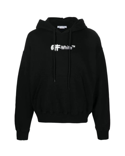 Off-White c/o Virgil Abloh Black Off- Spray Helvetica Skate Fit Hoodie Cotton for men