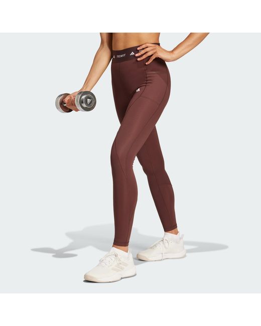 Adidas Red Techfit Cold.Rdy Full-Length Leggings