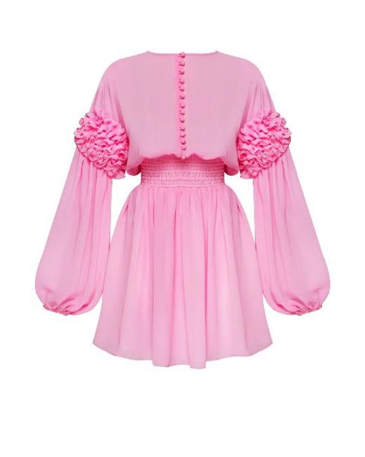GURANDA Pink Light Ruffle Dress