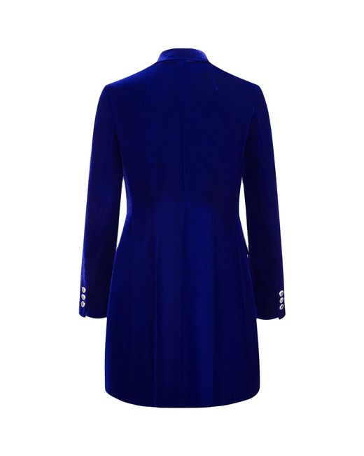 Femponiq Blue Velvet Tailored Blazer Dress