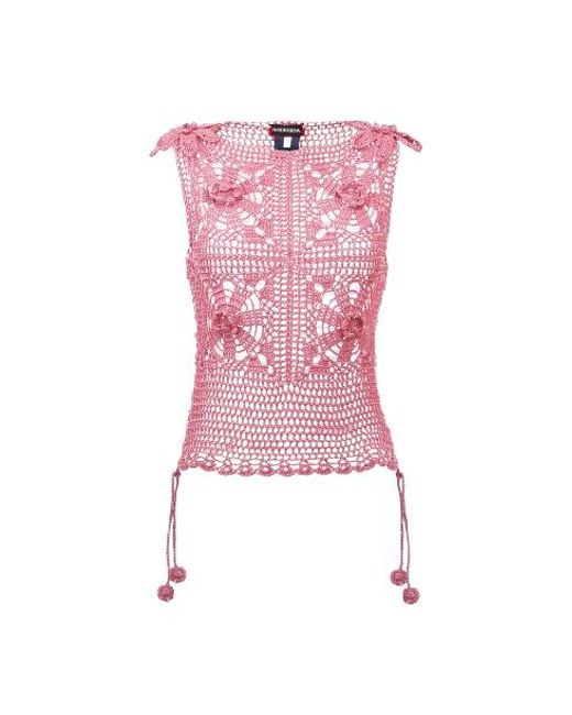 Andreeva Pink Dust Rose Handmade Crochet Top