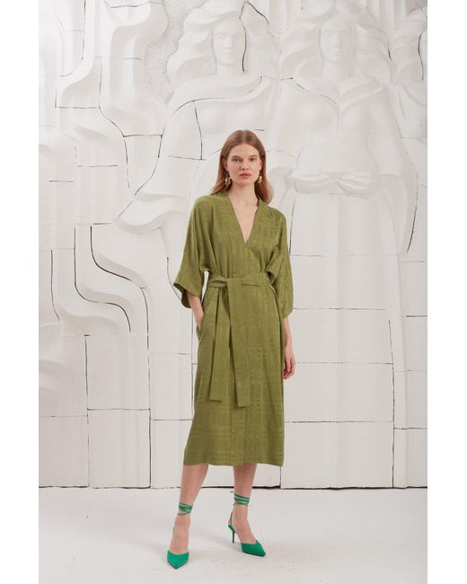 Undress Green Paloma Cupro Midi Dress
