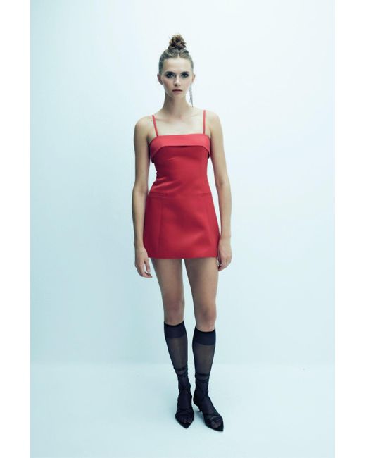 NAZLI CEREN Red Gaia Mini Dress