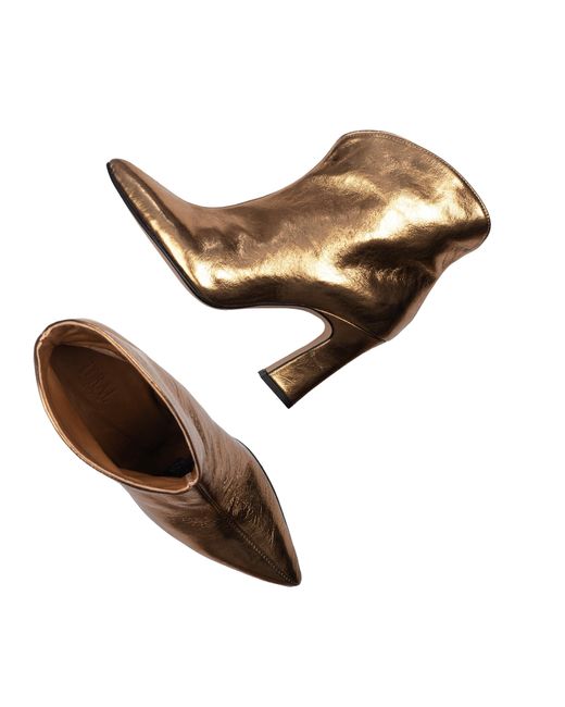 Toral Brown Metallic Bronze Booties