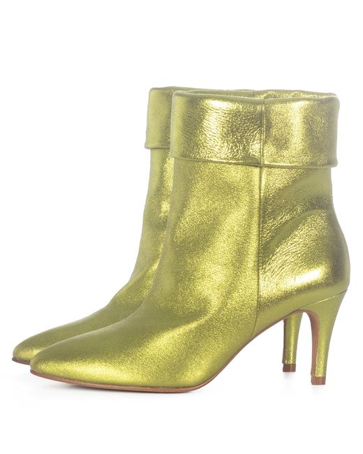 Toral Green Metallic Ankle Boots