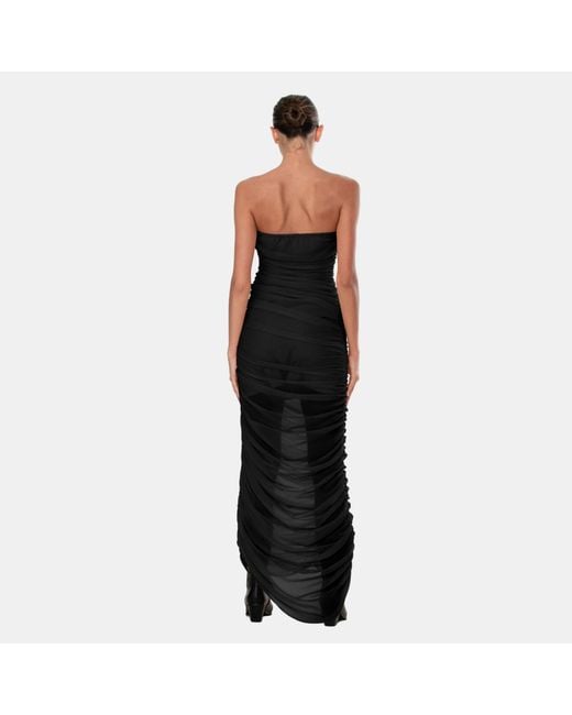 OW Collection Black Sandy Chiffon Maxi Dress