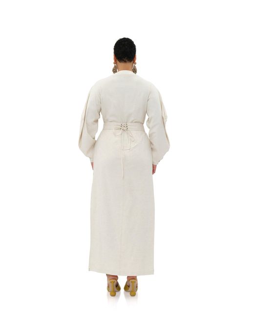 ANDREA IYAMAH White Lino Bodysuit