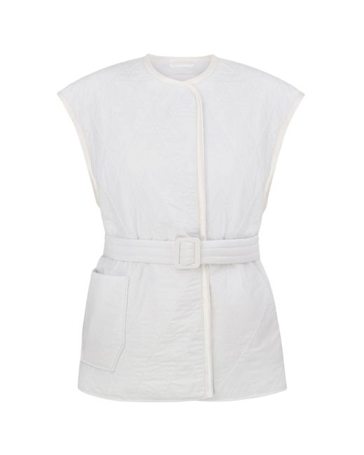 Total White White Quilted Vest