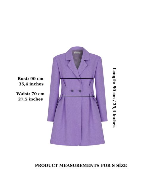 NAZLI CEREN Purple Valerie Shoulder-Padded Blazer Dress