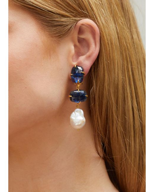 Christie Nicolaides Blue Gia Earrings Dark