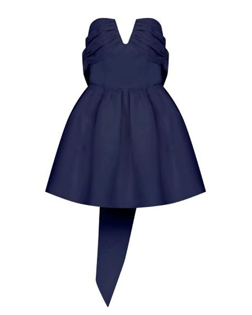 NAZLI CEREN Blue Miro Strapless Mini Dress