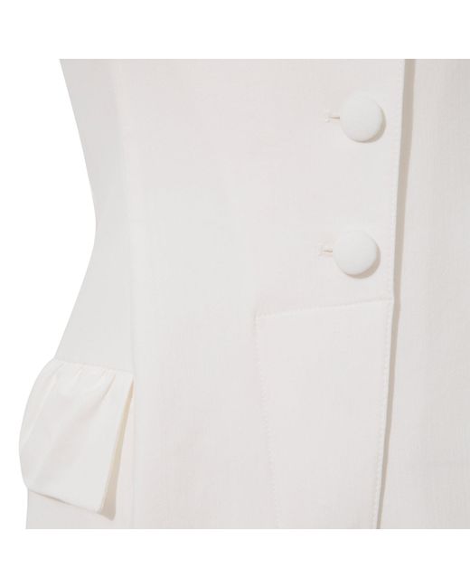 Femponiq White Ruffled Sleeve Tailored Jumpsuit ()