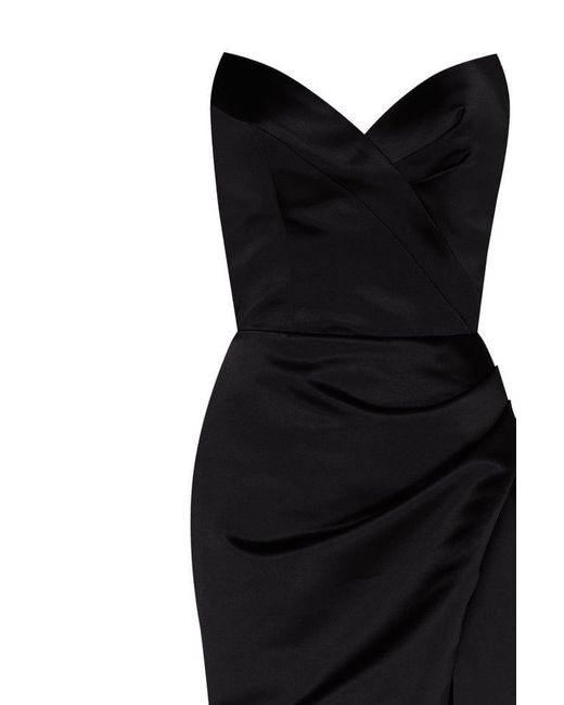 Millà Black Strapless Evening Gown With Thigh Slit