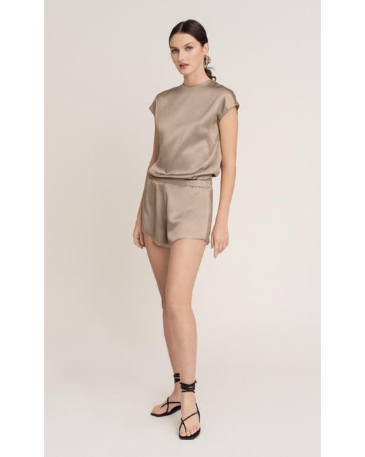 HERTH Natural Cora Sand: Sand-Colored Silk Top