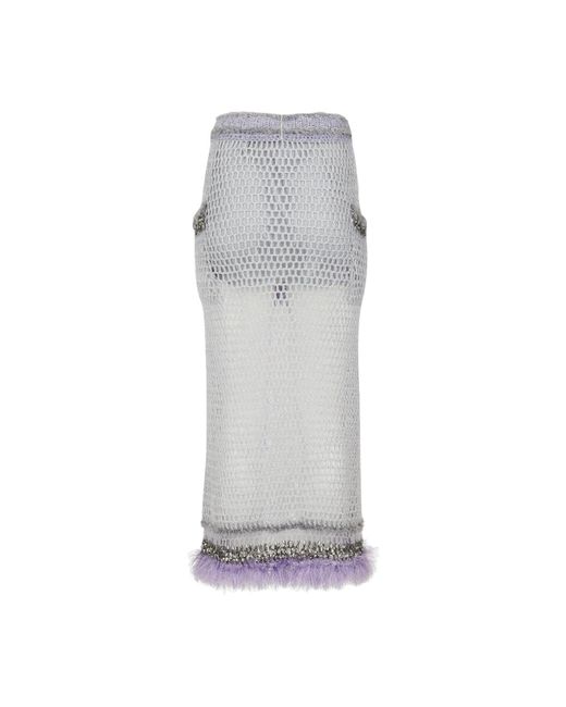 Andreeva Gray Light Handmade Knit Skirt