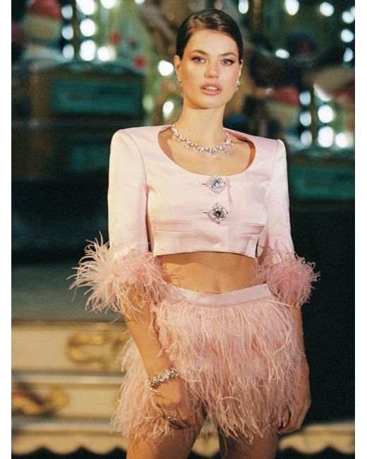 Nana Jacqueline Pink Ambre Feather Skirt ()