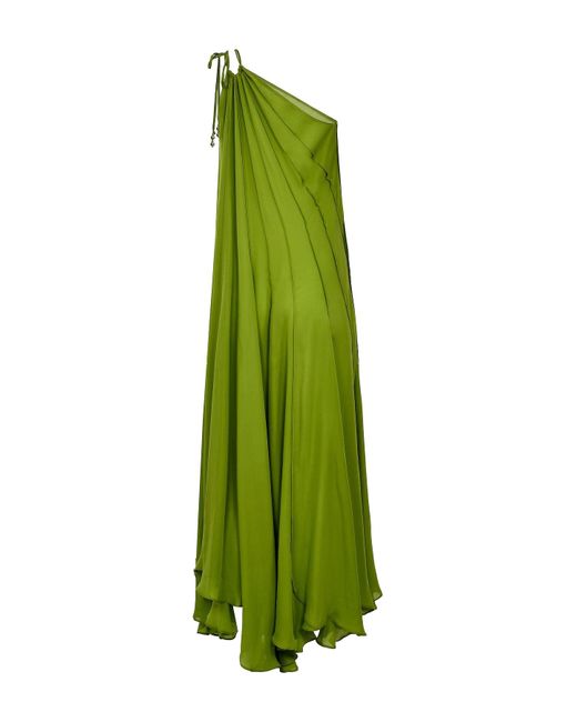 Francesca Miranda Green Jota One-Shoulder Dress