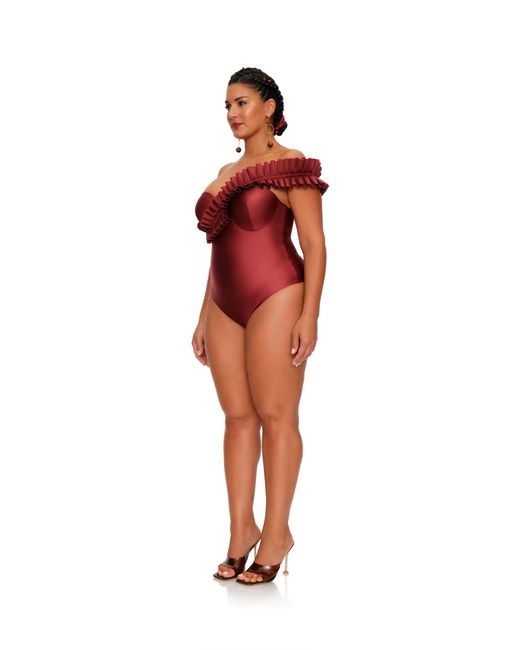 ANDREA IYAMAH Red Nisi One Piece Swimsuit
