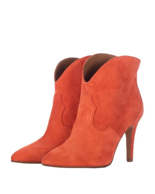 Toral Red Tropical Suede Booties