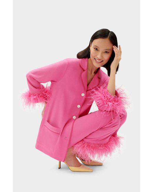 Sleeper Pink Party Pajamas Set With Detachable Feathers