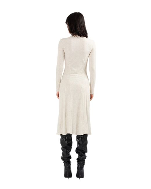 Divalo Natural Rekitta Linen Blend Long Sleeve Dress