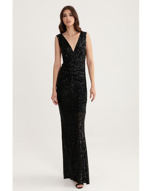 Lita Couture Black All Eyes On You Sequin Gown