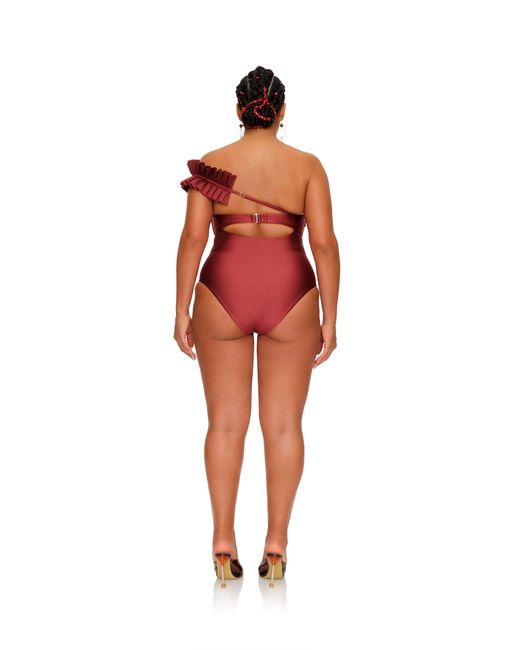 ANDREA IYAMAH Red Nisi One Piece Swimsuit