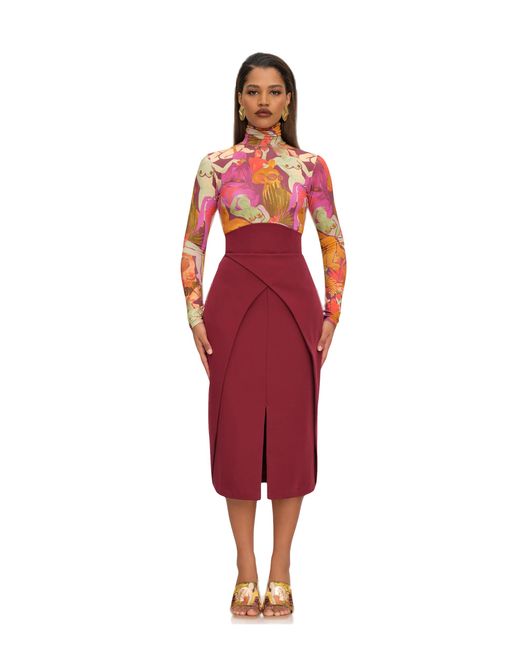 ANDREA IYAMAH Red Sita Corset Skirt