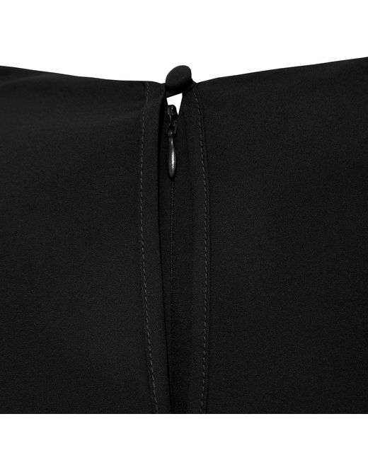 Femponiq Black Bow Tie Neck Cape Sleeve Maxi Dress