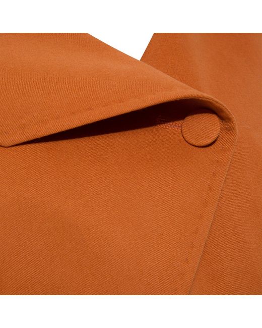 Femponiq Brown Asymmetric Lapel Tailored Cotton Dress (Burnt)